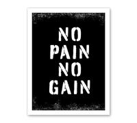Artery8 Exercise Decor Inspiration No Pain No Gain Inspirational Gym Decor Wall Art Artwork Framed Wall Art Print 18X24 Inch