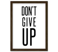 Exercise Inspiration Don't Give Up Exercise Work Out Motivation Gym Aesthetic Artwork Framed Wall Art Print A4 Artery8 Brown One Size
