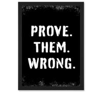 Artery8 Exercise Wall Art Prove Them Wrong Inspirational Positive Motivational Gym Workout Living Room Aesthetic Artwork Framed Wall Art Print A4