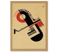 Exhibition Bauhaus Weimar Icon Germany Vintage Retro Advert Poster Artwork Framed Wall Art Print A4 Artery8 Light Oak One Size
