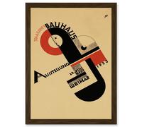Exhibition Bauhaus Weimar Icon Germany Vintage Retro Advert Poster Artwork Framed Wall Art Print A4 Artery8 Brown One Size