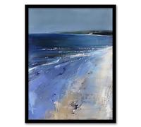 Artery8 Exmouth Beach Devon England Modern Painting Bathroom Toilet Artwork Framed Wall Art Print 18X24 Inch