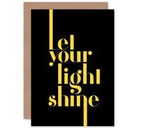 Artery8 Extended Yellow Let Your Light Shine Greetings Card Artery8 Yellow