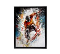 Artery8 Extreme Sports Snowboarding Paint Splat Framed Canvas Wall Art Print | Size: W18" x H24" Artery8 Multicolor W18" x H24"