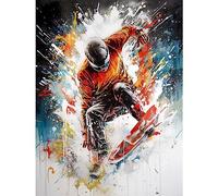 Artery8 Extreme Sports Snowboarding Paint Splat Portrait Extra Large XL Wall Art Poster Print