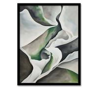 Artery8 Fabric Folds Green Grey Abstract Watercolour Living Room Artwork Framed Wall Art Print 18X24 Inch
