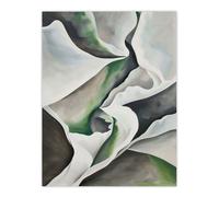 Artery8 Unframed Wall Art Fabric Folds Green Grey Abstract Watercolour - 12X16 Inch