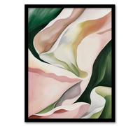 Artery8 Fabric Folds Pink Green Abstract Watercolour Living Room Artwork Framed Wall Art Print A4