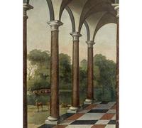 Artery8 Fabritius Colonnade Looking Onto A Park Large Wall Art Poster Print Thick Paper 18X24 Inch