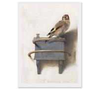 Fabritius The Goldfinch Bird Animal Nature Painting A4 Artwork Framed Wall Art Print Artery8 White One Size