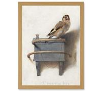 Artery8 Fabritius The Goldfinch Bird Animal Nature Painting Artwork Framed A3 Wall Art Print