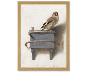 Artery8 Fabritius The Goldfinch Bird Animal Nature Painting Artwork Framed A3 Wall Art Print