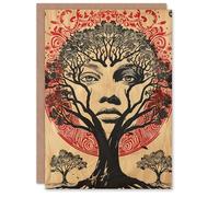 Artery8 Face in Trees Mystic Mother Earth Hippy Tribal Greeting Birthday Card Him Her All Blank