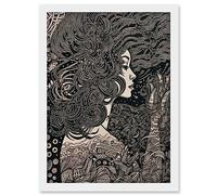 Artery8 Fading Away Concept Art Modern Boho Illustration Artwork Framed Wall Art Print A4