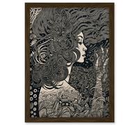 Artery8 Fading Away Concept Art Modern Boho Illustration Artwork Framed Wall Art Print A4 in Brown Artery8 Brown