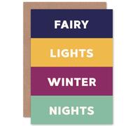 Artery8 Fairy Lights Winter Nights Greetings Card Artery8 Multicolor
