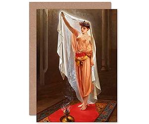 Artery8 Falero An Oriental Beauty Painting Fine Art Greeting Card Plus Envelope Blank Inside