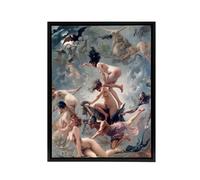 Artery8 Falero Witches Going To Their Sabbath Framed Canvas Wall Art Print in Grey | Size: W24" x H32" Artery8 Grey W24" x H32"
