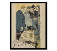 Artery8 Family Argument Satirical Painting Steinlen Framed Wall Art Print | Size: A4 Artery8 Multicolor A4