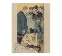 Artery8 Family Argument Satirical Painting Steinlen Wall Art Poster Print | Size: W18" x H24" Artery8 Multicolor W18" x H24"