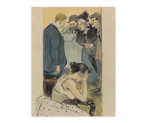 Artery8 Family Argument Satirical Painting Steinlen Wall Art Poster Print | Size: W18" x H24" Artery8 Multicolor W18" x H24"