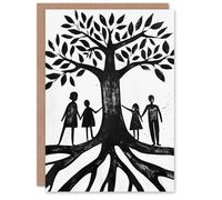 Artery8 Family Roots Black and White Conceptual Art Blank For Him Or Her Art Birthday Card