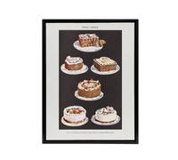 Artery8 Fancy Cakes Mrs Beeton Household Management Framed Canvas Wall Art in White | Size: W18" x H24" Artery8 White W18" x H24"