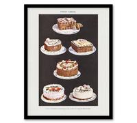 Artery8 Fancy Cakes Mrs Beeton Household Management Framed Wall Art Print in White | Size: A4 Artery8 White A4