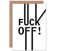 Artery8 Fancy F*CK OFF! F Off Funny Adult Farewell Leaving Birthday Sealed Greeting Card Plus Envelope Blank inside