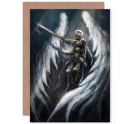 Wee Blue Coo FANTASY ANGEL KNIGHT WARRIOR BLANK GREETINGS BIRTHDAY CARD ART