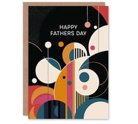 Artery8 Father's Day Card Abstract Circles Stripes Geometric Design For Him Man Male Dad Brother Son Papa Grandad Greeting Card