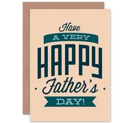 Artery8 Fathers Day Happy Text Font Type Greetings Card in Beige Artery8 Beige