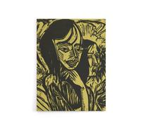 Artery8 Fehmarn Portrait Ernst Ludwig Kirchner Canvas Wall Art in Yellow | Size: W12" x H16" Artery8 Yellow W12" x H16"