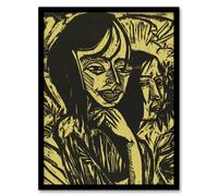 Artery8 Fehmarn Portrait Ernst Ludwig Kirchner Framed Wall Art Print in Yellow | Size: A3 Artery8 Yellow A3