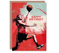 Artery8 Female Basketball Player Sport Vertical Jump For Her Woman Birthday Personalised Card