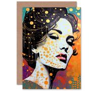 Artery8 Female Retro Glam Glitter for Wife Her Mum Sister Daughter Mom Gran Nan Birthday Thank You Congratulations Blank Art Greeting Card