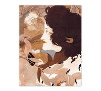 Artery8 Femme Fatale Portrait Painting Vintage Wall Art Print de Feure in Brown | Size: W18" x H24" Artery8 Brown W18" x H24"