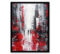 Artery8 Figures in Lodz Poland Street Abstract Painting Living Room Artwork Framed Wall Art Print A4