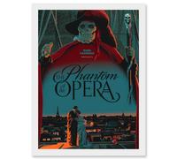 Film Movie Paris Skull Laemmle Phantom Opera Musical Artwork Framed Wall Art Print A4 Artery8 White One Size
