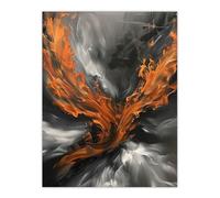 Artery8 Firebird Phoenix Abstract Painting Flame Wings Living Room Extra Large XL Wall Art Poster Print