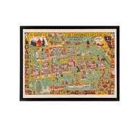 Artery8 Fisher 1932 University of Chicago Map Framed Canvas Wall Art Print | Size: W12" x H16" Artery8 Multicolor W12" x H16"