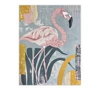 Artery8 Flamingo Bird Pastel Colour Nature Design Wall Art Print in Pink | Size: W12" x H16" Artery8 Pink W12" x H16"