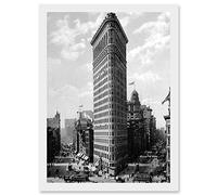 Artery8 Flat Iron Building New York NYC 1903 Vintage Historical Photo A4 Artwork Framed Wall Art Print