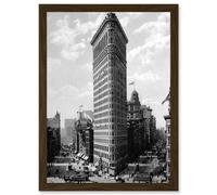 Artery8 Flat Iron Building New York NYC 1903 Vintage Historical Photo A4 Artwork Framed Wall Art Print