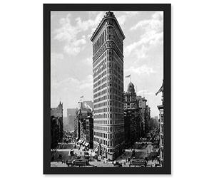 Artery8 Flat Iron Building New York NYC 1903 Vintage Historical Photo A4 Artwork Framed Wall Art Print