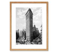 Wee Blue Coo Flat Iron Building Ny 1903 Vintage History Old BW Photo & Framed Wall Art Print