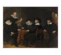 Artery8 Flinck Four Governors Arquebusiers Civic Guard Art Print Canvas Premium Wall Decor Poster Mural