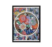 Artery8 Floral Art Deco Pattern Benedictus Black Framed Canvas Wall Art | Size: W12" x H16" Artery8 Multicolor W12" x H16"