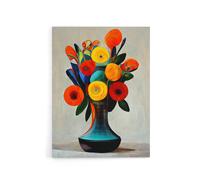 Artery8 Floral Bouquet in Vase Canvas Wall Art Print | Size: W12" x H16" Artery8 Multicolor W12" x H16"