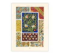 Artery8 Floral Middle Ages Patterns Racinet Vintage Wall Art Print Poster | Size: W18" x H24" Artery8 Multicolor W18" x H24"